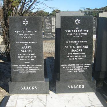 SAACKS Harry -2003 &amp; Stella Lorraine -1998