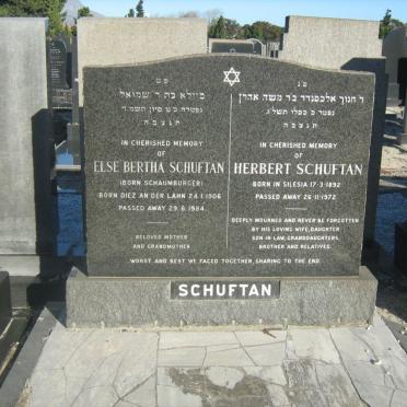 SCHUFTAN Herbert 1892-1972 &amp; Else Bertha SCHAUMBURGER 1906-1984