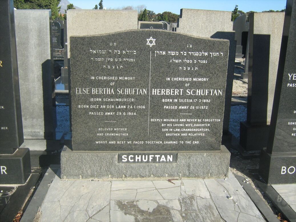 SCHUFTAN Herbert 1892-1972 &amp; Else Bertha SCHAUMBURGER 1906-1984