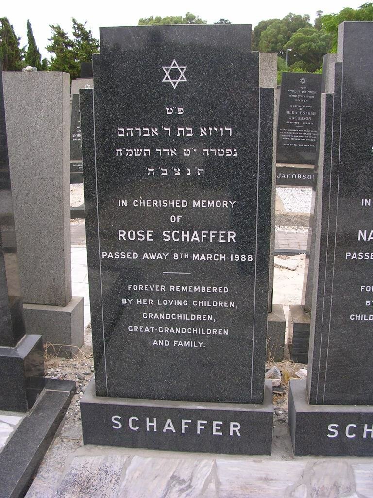 SCHAFFER Natie -1967 &amp; Rose -1988