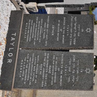 TAYLOR Isaac -1954 &amp; Esther -1973