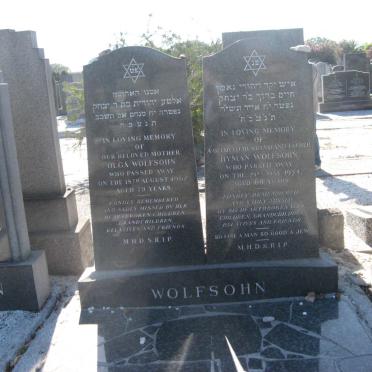 WOLFSOHN Hyman -1954 &amp; Olga -1962