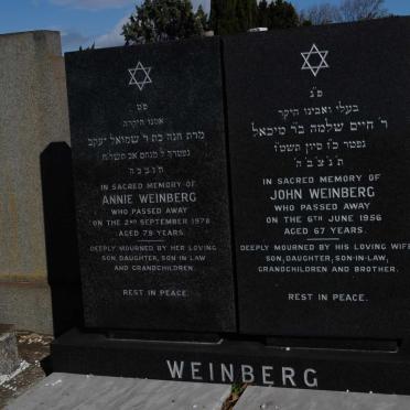 WEINBERG John -1956 &amp; Annie -1978