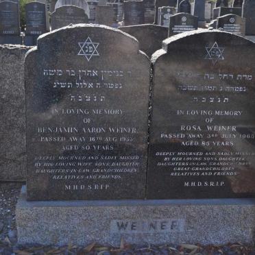 WEINER Benjamin Aaron -1953 &amp; Rosa -1965