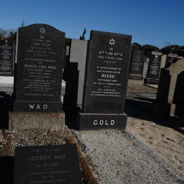 WAD Sarah Ann -1963 :: WAD Joseph -1968 :: GOLD Bessie -1963