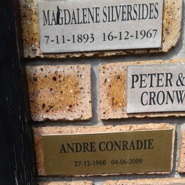 SILVERSIDES Magdalene 1893-1967 :: CONRADIE Andre 1960-2009