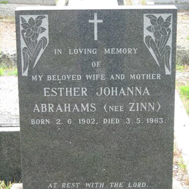 ABRAHAMS Esther Johanna nee ZINN  1902-1963