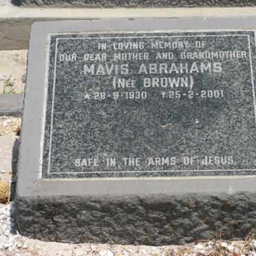 ABRAHAMS Mavis nee BROWN 1930-2001