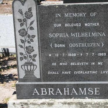 ABRAHAMSE Sophie Wilhelmina nee OOSTHUIZEN 1898-1969