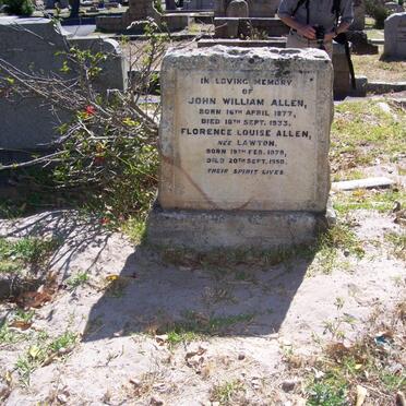 ALLEN John William 1877-1933 &amp; Florence Louise LAWTON 1878-1950