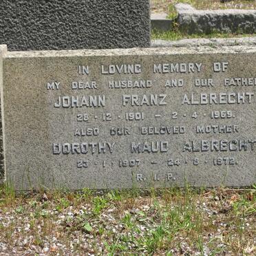 ALBRECHT Johann Franz 1901-1969 &amp; Dorothy Maud 1907-1972