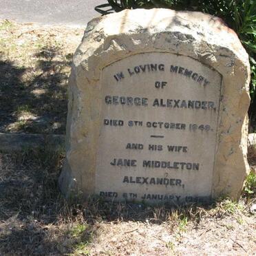 ALEXANDER George -1949 &amp; Jane Middleton -195?