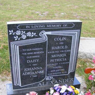 ALEXANDER Daisy -1943 :: ADRIAANSE Johanna -1956 :: ALEXANDER Colin -1959 :: ALEXANDER Harold 1932-2008