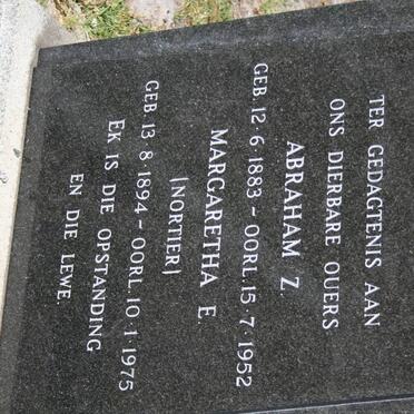 AURET Abraham Z. 1883-1952 &amp; Margaretha E. NORTIER 1894-1975