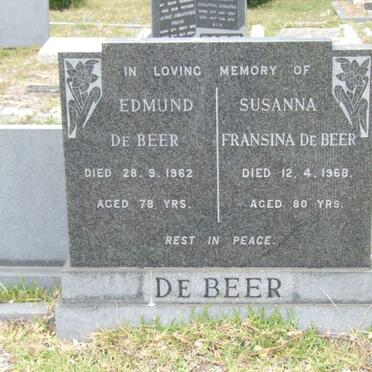 BEER Edmund, de -1962 &amp; Susanna Fransina -1968