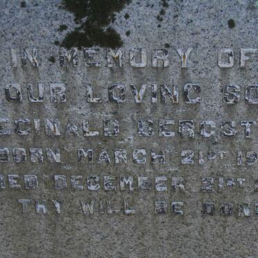 BERGSTEDT Reginald 1915-1938