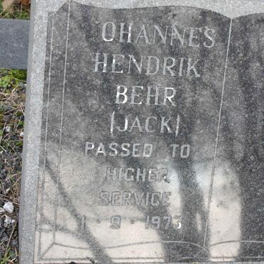 BEHR Johannes Hendrik  -1973