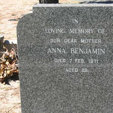 BENJAMIN Anna -1971