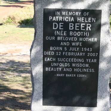 BEER Patricia Helen, de nee BOOTH 1943-2007