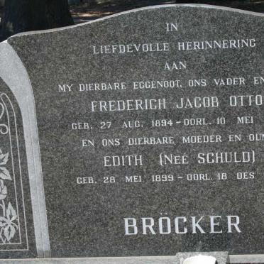 BRÖCKER Frederich Jacob Otto 1894-1970 &amp; Edith SCHULD 1899-1974