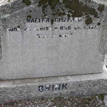 BRINK Walter Guifford 1895-1972