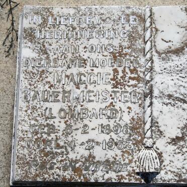 BAUERMEISTER Maggie nee LOMBARD 1898-1953