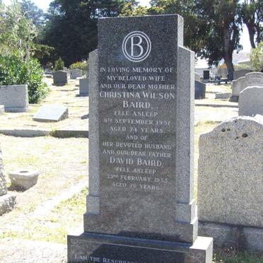BAIRD David -1953 &amp; Christina Wilson -1951