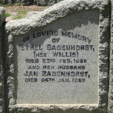 BADENHORST Jan -1966 &amp; Ethel WILLIS -1958