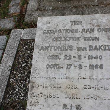 BAKEL A.W., van 1913-1993 :: VAN BAKEL P.J. 1913-1995 :: VAN BAKEL Antonius 1940-1965