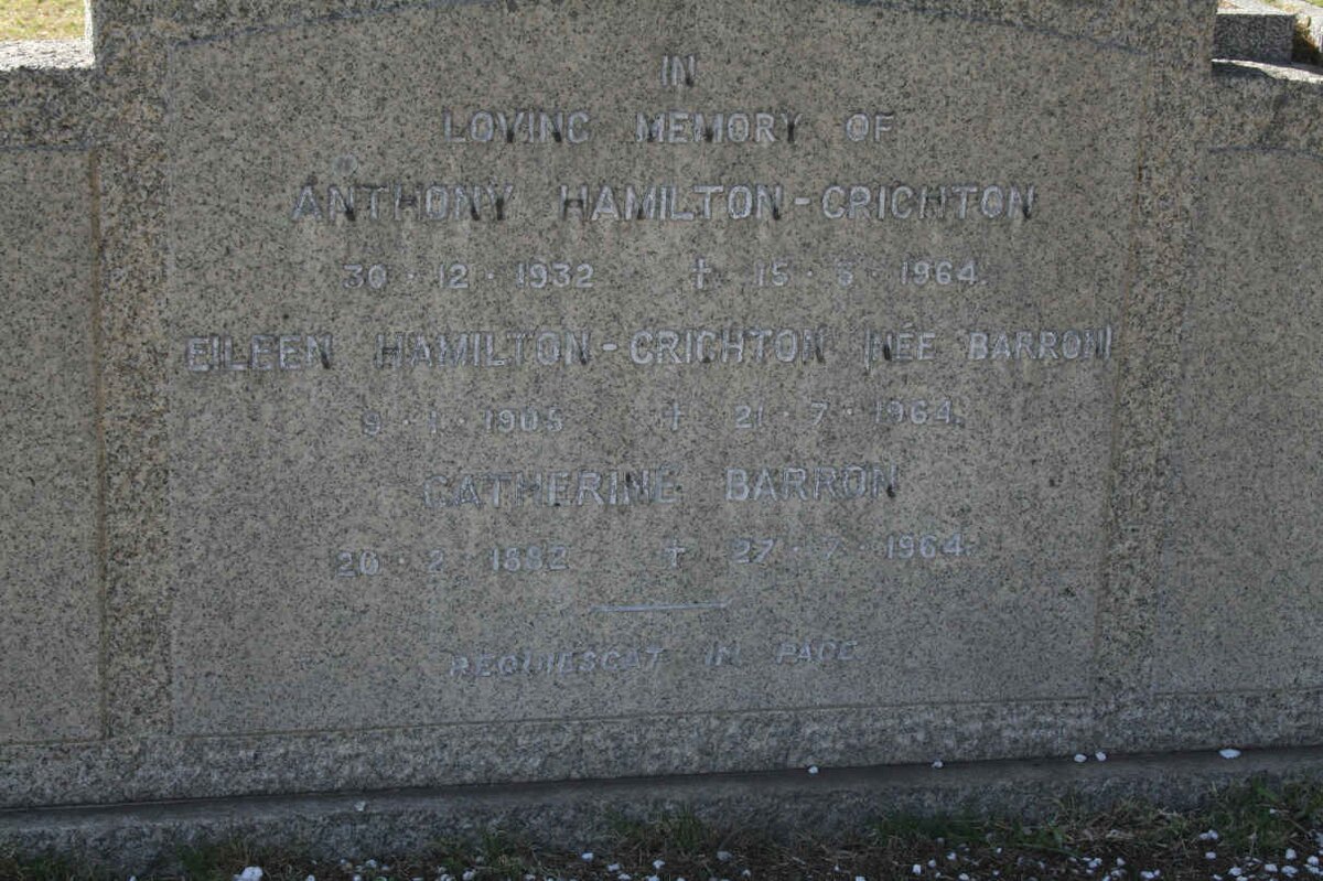 BARRON Catherine 1892-1964 :: CRICHTON Eileen, Hamilton nee BARON 1905-1964