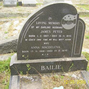 BAILIE James Peter 1907-1970 &amp; Anna Magdelena 1906-1972
