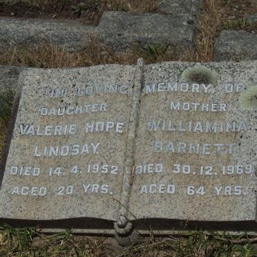 BARNETT Williamina -1969 :: BARNETT Valerie Hope Lindsay -1952