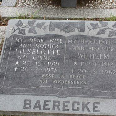 BAERECKE Wilhelm 1912-1982 &amp;  Lieselotte GIRNDT 1921-1978