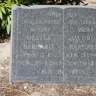 BARNARD Jacobus 1890-1973 &amp; Hester 1900-1969