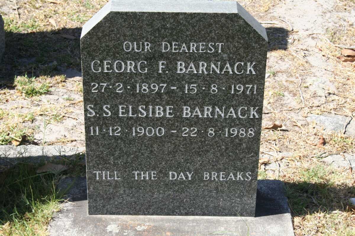 BARNACK Georg F. 1897-1971 &amp; S.S. Elsibe 1900-1988