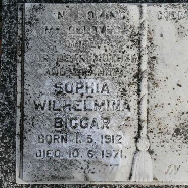BIGGAR Sophia Wilhelmina 1912-1971