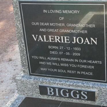 BIGGS Valerie Joan 1933-2009