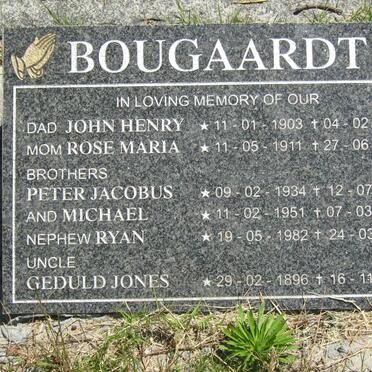 BOUGAARDT John Henry 1903-1969 &amp; Rose Maria 1911-2008