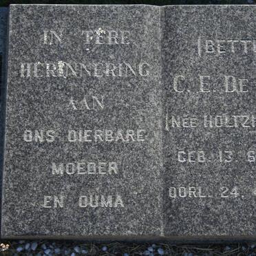 BOD C.E., de nee HOLTZHUIZEN 1902-1967