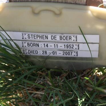 BOER Stephen, de 1952-2007