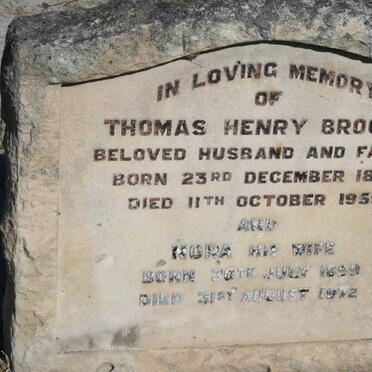 BROOKS Thomas Henry 1886-1959 &amp; Nora 1899-1972