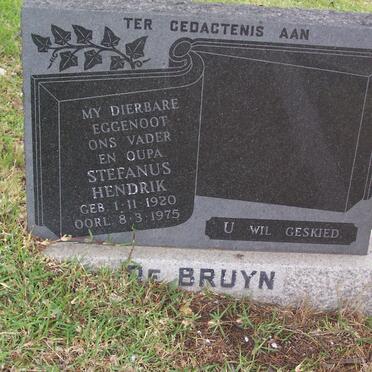 BRUYN Stefanus Hendrik, de 1920-1975