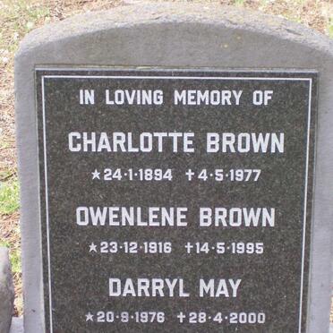 BROWN Charlotte 1894-1977 :: BROWN Owenlene 1916-1995 :: BROWN Darryl 1976-2000