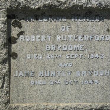 BRYDONE Robert Rutherford -1943 &amp; Jane Huntly -1949