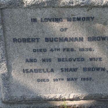 BROWN Robert Buchanan -1936 &amp; Isabella Shaw -1953