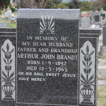 BRANDT Arthur John 1892-1963