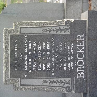 BRÖCKER Christian Ernest Fritz 1898-1973 &amp; Susan Maria KENNEDY 1902-1965