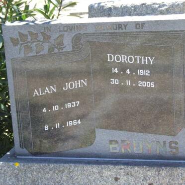 BRUYNS Dorothy 1912-2005 :: BRUYNS Alan John 1937-1964