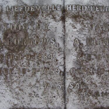 BURROWS Timothy J. 1884-1959 &amp; Maria A. 1880-1966