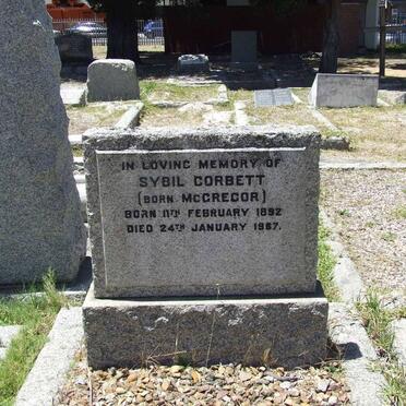CORBETT Sybil nee McGREGOR 1892-1967